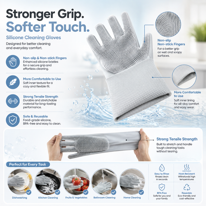 Silicone Cleaning Glove™ – Reusable Scrubbing Glove for Kitchen, Dishes & Bathroom