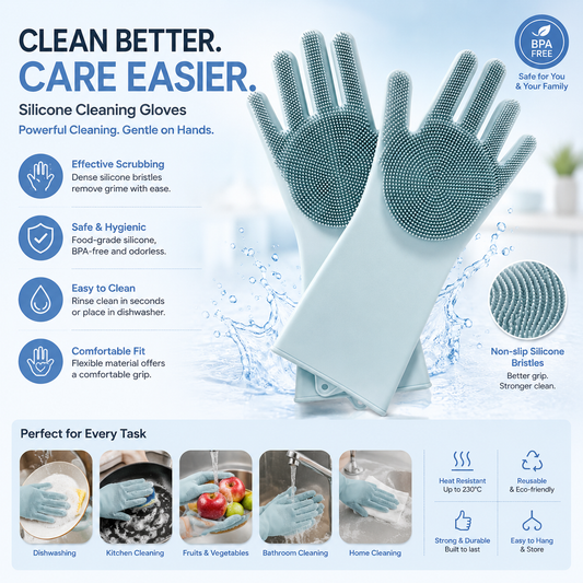 Silicone Cleaning Glove™ – Reusable Scrubbing Glove for Kitchen, Dishes & Bathroom