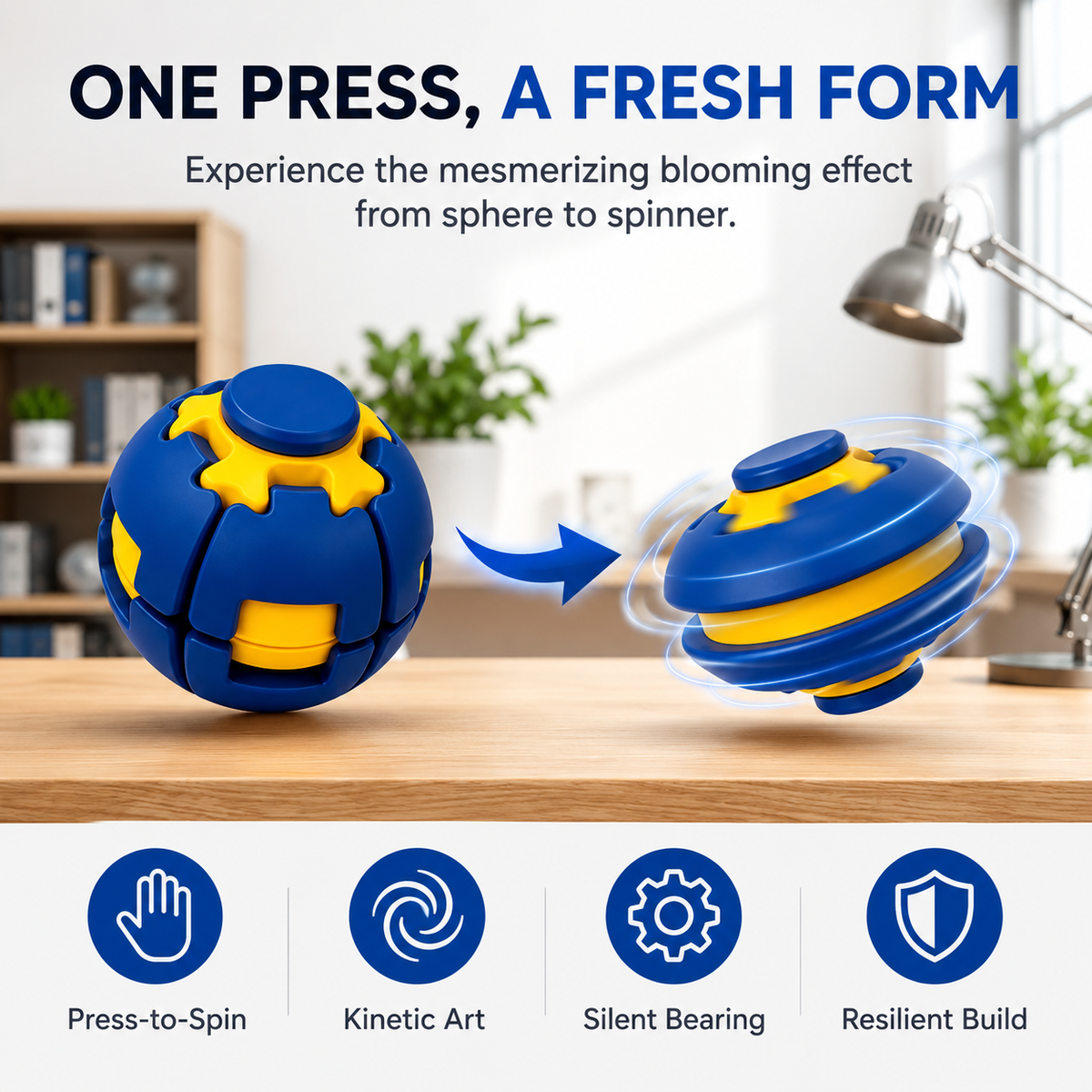 Press To Spin Ball™ – 360° Tactile Fidget & Stress Relief Toy