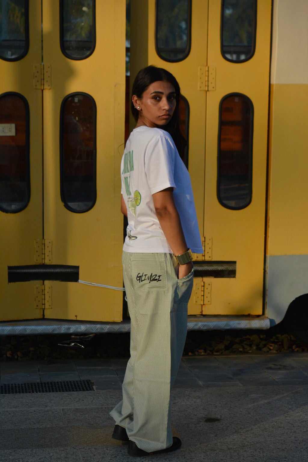 "MATCHA" Striped Pants.