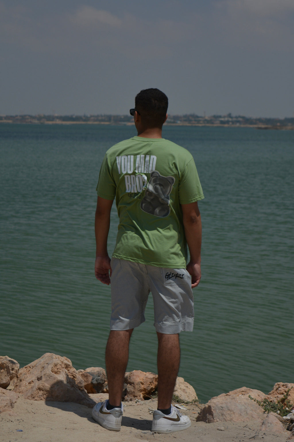 "CHARCOAL-CREAM" Unisex Shorts.